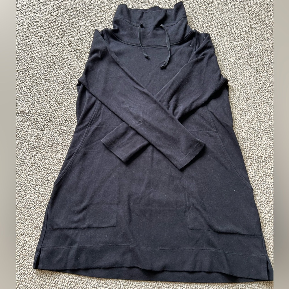Eileen Fisher Funnel Neck Tunic Sweatshirt Black XS - Picture 4 of 7